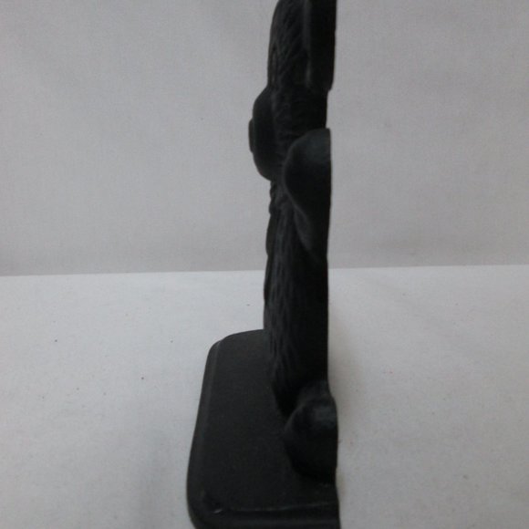 Cast Vintage Iron Teddy Bear Bookend Doorstop black 6.5 inches tall 2.7 pounds - Picture 7 of 11
